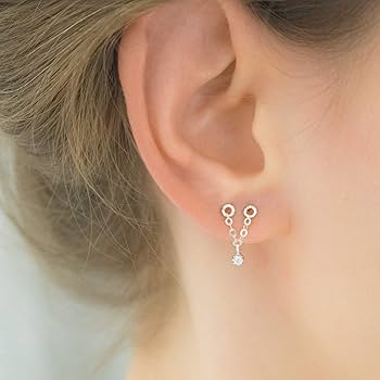 【美品】アデルビジューのCUTSTEEL double chain pierce Topaz-and-Ruby-Double-Stud-